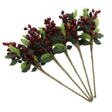 5PCS Artificial Berries Artificial Pip Berry Stems Decoration for Living Room Office Red - Extra Image