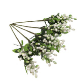 5PCS Artificial Berries Artificial Pip Berry Stems Decoration for Living Room Office White - Low Angle