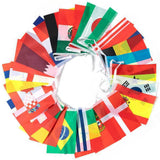 95ft 100 Countries String Flag World Flag Banner International Flags Banner for Party Decorations Bars Sports Clubs School Festivals Celebrations 14x21cm - Top-Down View