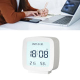 Kids Alarm Clock LED Digital Indoor Alarm Clocks with Temperature and Humidity Display for Kids White