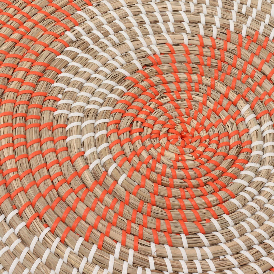 40CM Woven Wall Basket Decor Handmade Seagrass Versatile Bowl Insulation Hook Design Hanging Wall Decor for Living Room