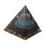 Crystal Epoxy Pyramid Decoration Hand Made 6cm Home Pyramid Desktop Ornament for Positive Energy - Side View