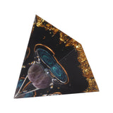 Crystal Epoxy Pyramid Decoration Hand Made 6cm Home Pyramid Desktop Ornament for Positive Energy - Rear View