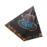 Crystal Epoxy Pyramid Decoration Hand Made 6cm Home Pyramid Desktop Ornament for Positive Energy - Low Angle