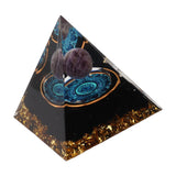 Crystal Epoxy Pyramid Decoration Hand Made 6cm Home Pyramid Desktop Ornament for Positive Energy - Extra Image