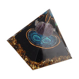 Crystal Epoxy Pyramid Decoration Hand Made 6cm Home Pyramid Desktop Ornament for Positive Energy - Extra Image