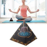 Crystal Epoxy Pyramid Decoration Hand Made 6cm Home Pyramid Desktop Ornament for Positive Energy - Extra Image