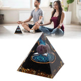 Crystal Epoxy Pyramid Decoration Hand Made 6cm Home Pyramid Desktop Ornament for Positive Energy - Extra Image
