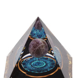 Crystal Epoxy Pyramid Decoration Hand Made 6cm Home Pyramid Desktop Ornament for Positive Energy - Extra Image