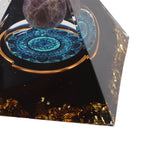 Crystal Epoxy Pyramid Decoration Hand Made 6cm Home Pyramid Desktop Ornament for Positive Energy