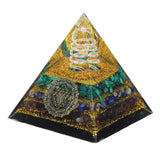Crystal Pyramid Energy Generator Orgone Pyramid for Positive Energy Desktop Decoration Stress Reduce Healing Meditation Attract Wealth Lucky 6cm - Top-Down View