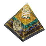 Crystal Pyramid Energy Generator Orgone Pyramid for Positive Energy Desktop Decoration Stress Reduce Healing Meditation Attract Wealth Lucky 6cm - Rear View