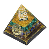 Crystal Pyramid Energy Generator Orgone Pyramid for Positive Energy Desktop Decoration Stress Reduce Healing Meditation Attract Wealth Lucky 6cm - Low Angle