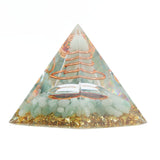 Orgonite Pyramid Crystal Energy Generator 6cm Stone Copper Handmade Pyramid Decor for Positive Energy Meditation