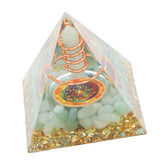Orgonite Pyramid Crystal Energy Generator 6cm Stone Copper Handmade Pyramid Decor for Positive Energy Meditation - Top-Down View