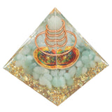Orgonite Pyramid Crystal Energy Generator 6cm Stone Copper Handmade Pyramid Decor for Positive Energy Meditation - Rear View