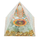 Orgonite Pyramid Crystal Energy Generator 6cm Stone Copper Handmade Pyramid Decor for Positive Energy Meditation - Close-Up Angle