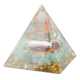 Orgonite Pyramid Crystal Energy Generator 6cm Stone Copper Handmade Pyramid Decor for Positive Energy Meditation - Low Angle