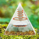 Orgonite Pyramid Crystal Energy Generator 6cm Stone Copper Handmade Pyramid Decor for Positive Energy Meditation - Extra Image