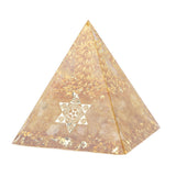 Orgonite Pyramid 6cm Energy Generator Crystal Wire Handmade Pyramid Decor for Positive Energy Wealth Success - Front View