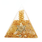 Orgonite Pyramid 6cm Energy Generator Crystal Wire Handmade Pyramid Decor for Positive Energy Wealth Success