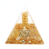 Orgonite Pyramid 6cm Energy Generator Crystal Wire Handmade Pyramid Decor for Positive Energy Wealth Success - 45-Degree Angle