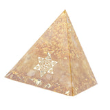 Orgonite Pyramid 6cm Energy Generator Crystal Wire Handmade Pyramid Decor for Positive Energy Wealth Success - Close-Up Angle