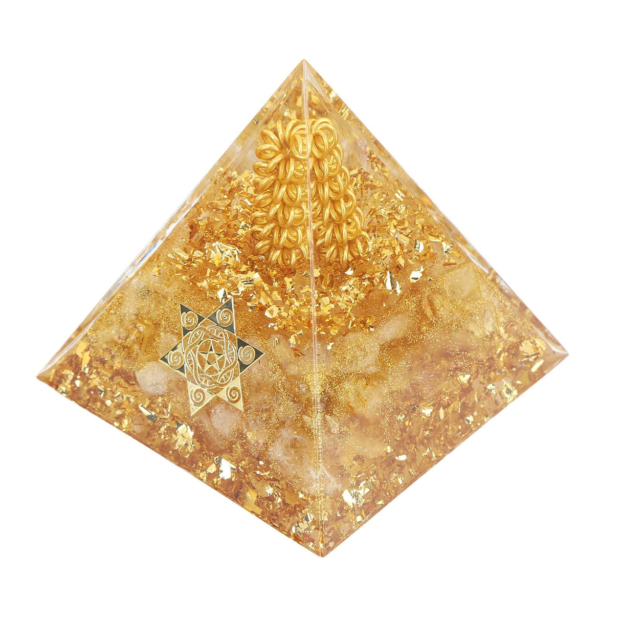 Orgonite Pyramid 6cm Energy Generator Crystal Wire Handmade Pyramid Decor for Positive Energy Wealth Success