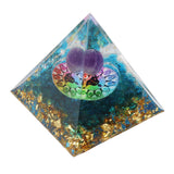 Positive Energy Crystal Pyramid Crystal Epoxy Healing Crystal Pyramids for Meditation Lucky Decoration - Front View