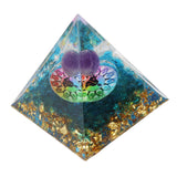 Positive Energy Crystal Pyramid Crystal Epoxy Healing Crystal Pyramids for Meditation Lucky Decoration - Side View