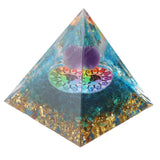 Positive Energy Crystal Pyramid Crystal Epoxy Healing Crystal Pyramids for Meditation Lucky Decoration - Rear View