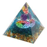 Positive Energy Crystal Pyramid Crystal Epoxy Healing Crystal Pyramids for Meditation Lucky Decoration - Close-Up Angle