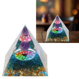 Positive Energy Crystal Pyramid Crystal Epoxy Healing Crystal Pyramids for Meditation Lucky Decoration - Extra Image