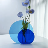Neon Acrylic Vase Easy To Keep Clean Fashionable Geometric Acrylic Floral Vase for Home Decoration Major and Minor Circle