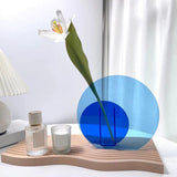 Neon Acrylic Vase Easy To Keep Clean Fashionable Geometric Acrylic Floral Vase for Home Decoration Major and Minor Circle - Extra Image