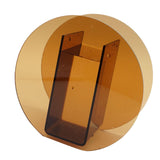 Brown Acrylic Vase Transparent Decorative Flower Vase Nordic Glass Vase Ornament for Office Living Room Book Shelf Brown Circle - Front View