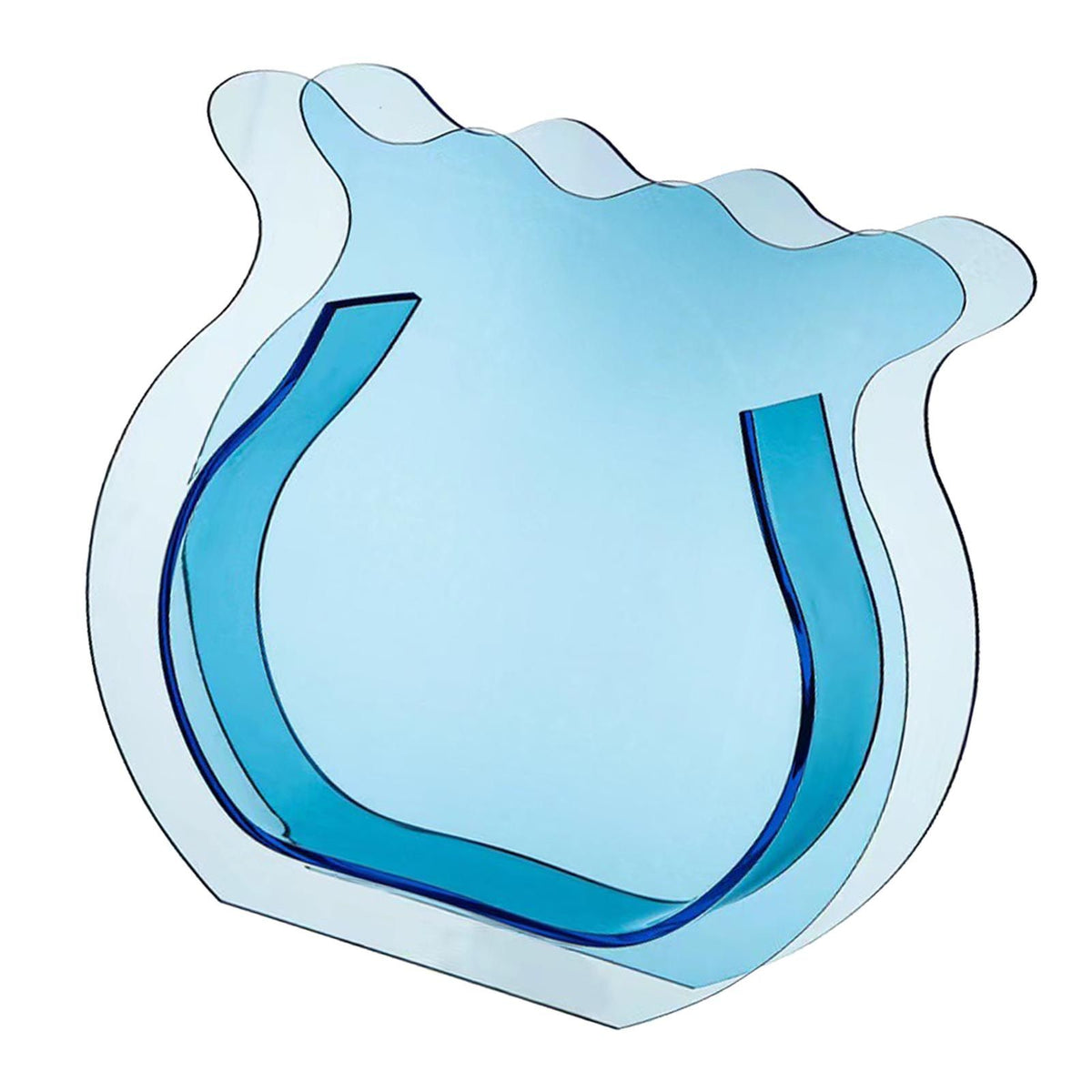 Fish Tank Vase Transparent Thickened Acrylic Smoothing Simple Modern Small Fish Tank for Family Office Dormitory Transparent Blue
