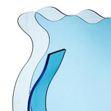 Fish Tank Vase Transparent Thickened Acrylic Smoothing Simple Modern Small Fish Tank for Family Office Dormitory Transparent Blue - Close-Up Angle