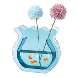 Fish Tank Vase Transparent Thickened Acrylic Smoothing Simple Modern Small Fish Tank for Family Office Dormitory Transparent Blue - Extra Image