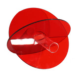 Acrylic Geometric Flower Vase Fine Detail Easy To Clean Acrylic Geometric Minimalist Vase for Living Room Table Disc Red 90g 15x13x2cm - Front View