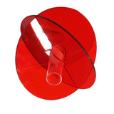 Acrylic Geometric Flower Vase Fine Detail Easy To Clean Acrylic Geometric Minimalist Vase for Living Room Table Disc Red 90g 15x13x2cm - Side View