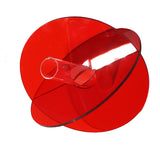 Acrylic Geometric Flower Vase Fine Detail Easy To Clean Acrylic Geometric Minimalist Vase for Living Room Table Disc Red 90g 15x13x2cm - Top-Down View
