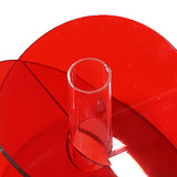Acrylic Geometric Flower Vase Fine Detail Easy To Clean Acrylic Geometric Minimalist Vase for Living Room Table Disc Red 90g 15x13x2cm - Close-Up Angle