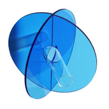 Acrylic Geometric Flower Vase Fine Detail Easy To Clean Acrylic Geometric Minimalist Vase for Living Room Table Disc Blue 15x13x2cm - Front View