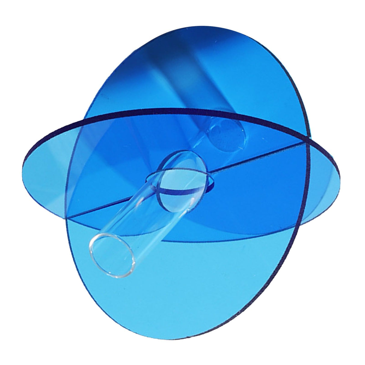 Acrylic Geometric Flower Vase Fine Detail Easy To Clean Acrylic Geometric Minimalist Vase for Living Room Table Disc Blue 15x13x2cm