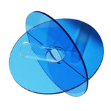 Acrylic Geometric Flower Vase Fine Detail Easy To Clean Acrylic Geometric Minimalist Vase for Living Room Table Disc Blue 15x13x2cm - Top-Down View
