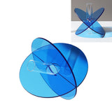 Acrylic Geometric Flower Vase Fine Detail Easy To Clean Acrylic Geometric Minimalist Vase for Living Room Table Disc Blue 15x13x2cm