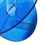 Acrylic Geometric Flower Vase Fine Detail Easy To Clean Acrylic Geometric Minimalist Vase for Living Room Table Disc Blue 15x13x2cm - Close-Up Angle