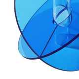Acrylic Geometric Flower Vase Fine Detail Easy To Clean Acrylic Geometric Minimalist Vase for Living Room Table Disc Blue 15x13x2cm