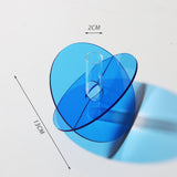 Acrylic Geometric Flower Vase Fine Detail Easy To Clean Acrylic Geometric Minimalist Vase for Living Room Table Disc Blue 15x13x2cm - Extra Image